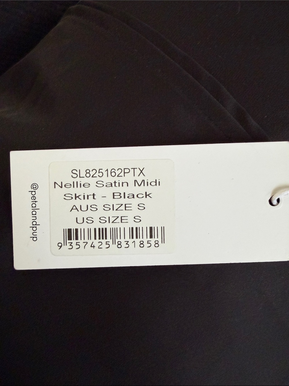 Petal & Pup Black Nellie Satin Midi Skirt - Picture 6 of 6